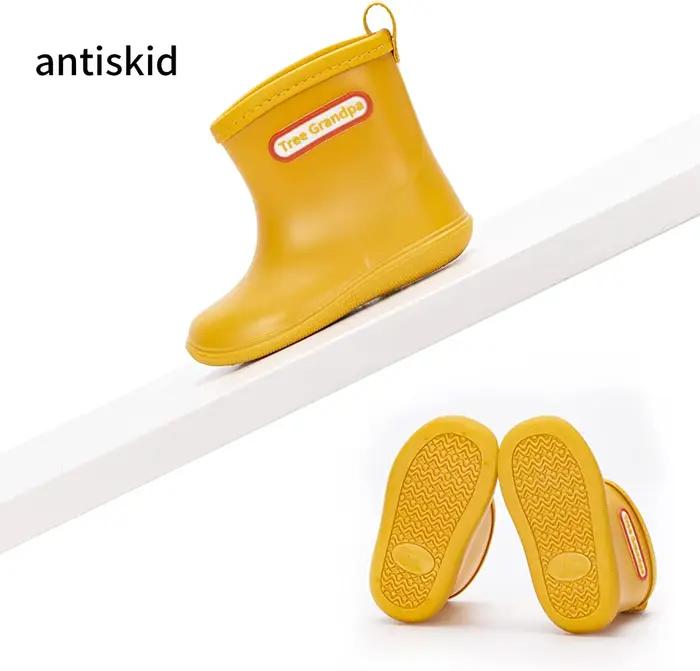Arbre grand-père enfant en bas âge bottes de pluie bébé enfants chaussures de pluie faciles à instal