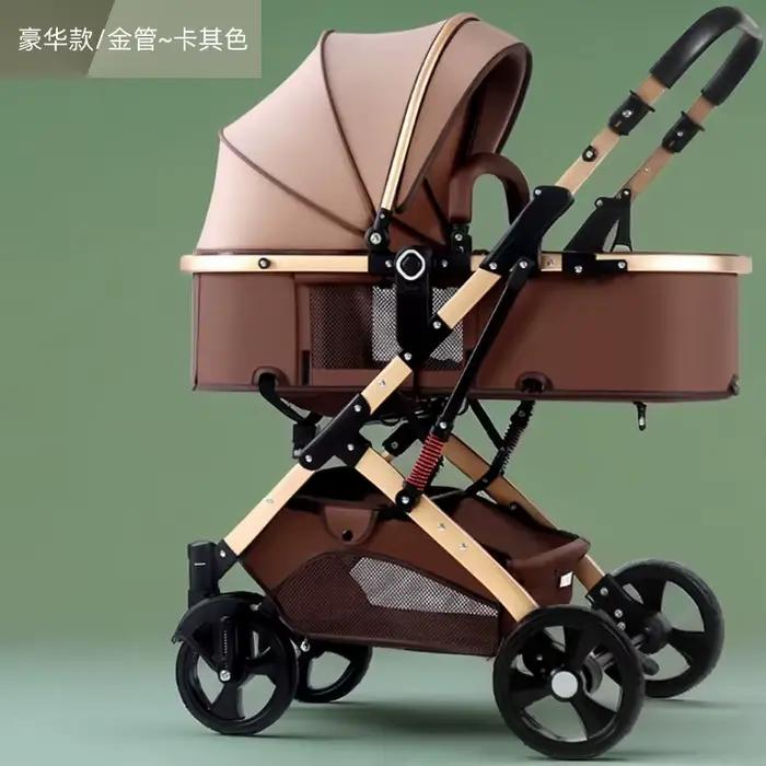 Poussette bébé haute paysage assise ou allongée légère pliante bidirectionnelle absorbant les chocs 