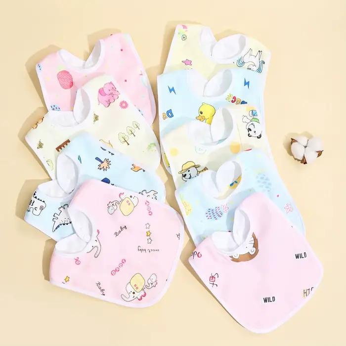 Bavoirs imperméables en coton pour bébé, 4/6/8/10 pièces, vêtements d'alimentation pour enfants, Pro