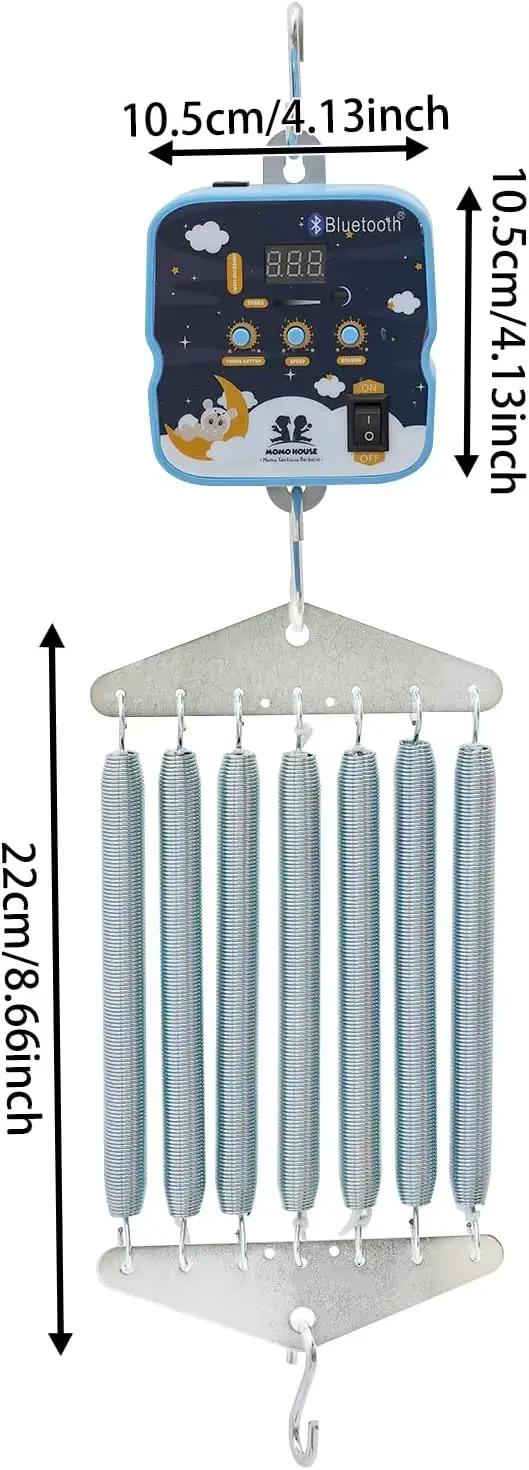 Berceau Électrique Suspendu à 7 Moteurs pour Bébé, 9 Vitesses, 6 Minuteurs, Capacité de Charge 19 kg