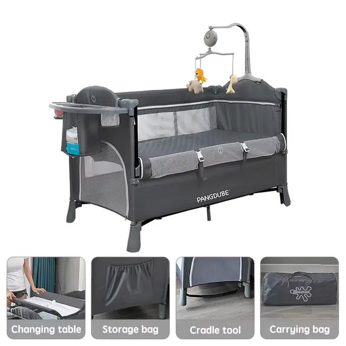 PANGDUBE 4 en 1 pliable bébé chevet berceau nouveau-né lit multifonctionnel couffin avec Table à lan