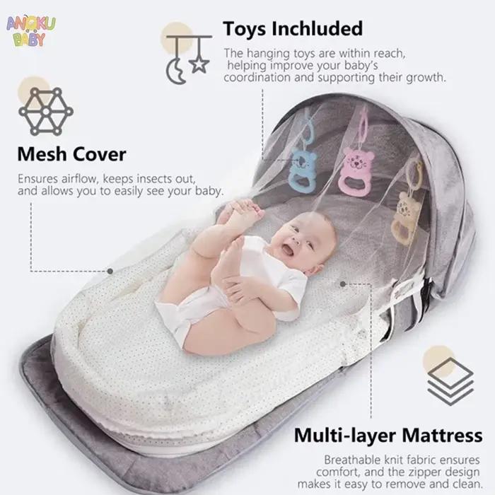 Lit de bébé portable avec moustiquaire