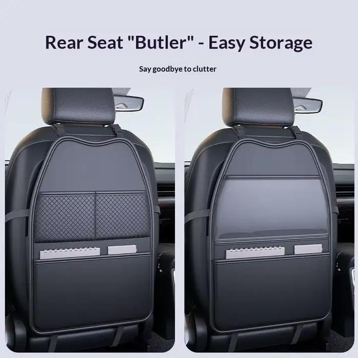 Protection de siège auto en cuir PU pour enfant avec poches pratiques