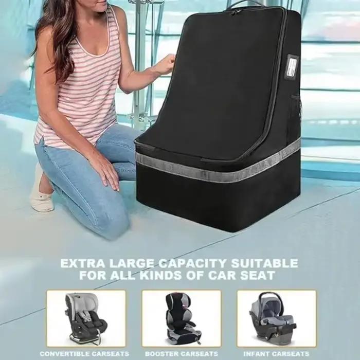Sac de voyage pliable pour siège auto avec sangles pour sac à dos conception résistante à l'eau pour transport facile de sièges de sécurité pour bébé occassions spéciales pour les déplacements en famille