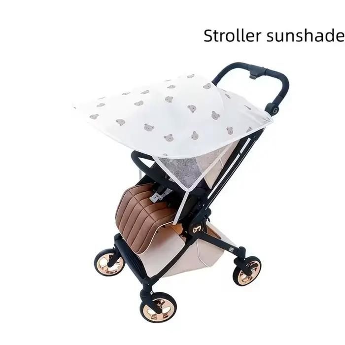 Pare-soleil extensible pour poussette en tissu coton résistant aux UV ajustable et léger pour bébé occasions quotidiennes et spéciales