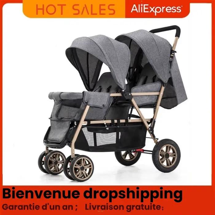 Poussette double légère pour bébés jumeaux
