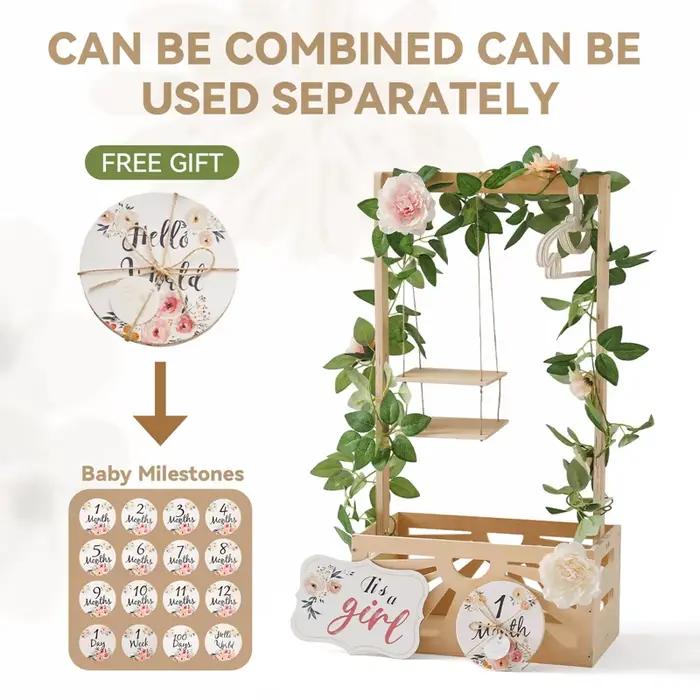 Panier de rangement en bois pour la chambre de bébé, meuble DIY, accessoire de photographie, décoration de fête d'anniversaire, rangement et organisation pour maternité et enfants