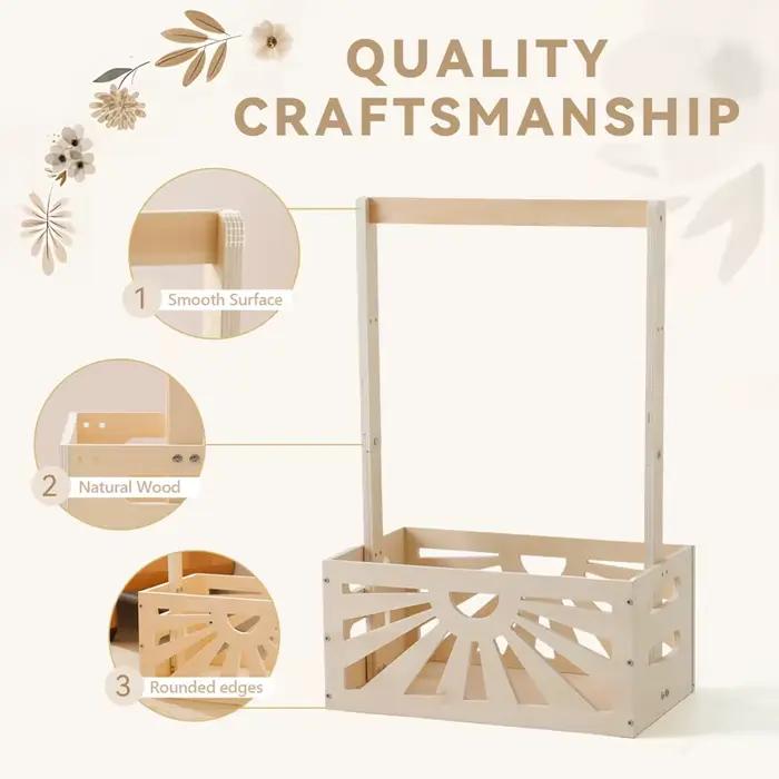 Panier de rangement en bois pour la chambre de bébé, meuble DIY, accessoire de photographie, décoration de fête d'anniversaire, rangement et organisation pour maternité et enfants