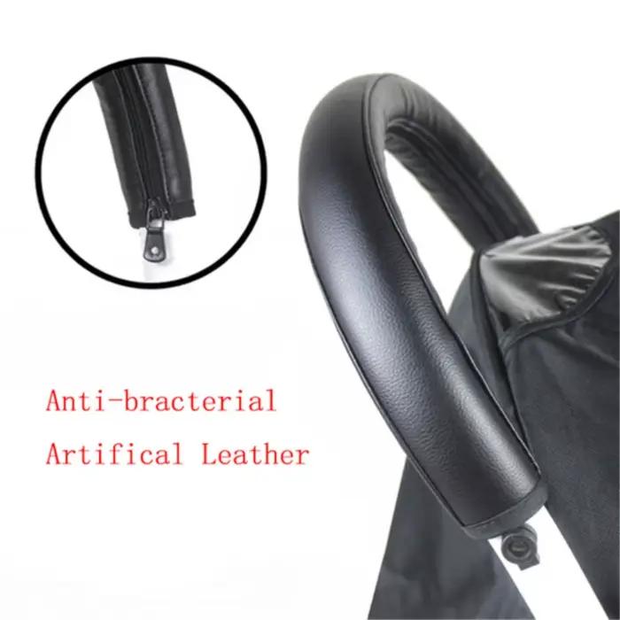 Juste de protection en cuir PU pour poignée de poussette de bébé