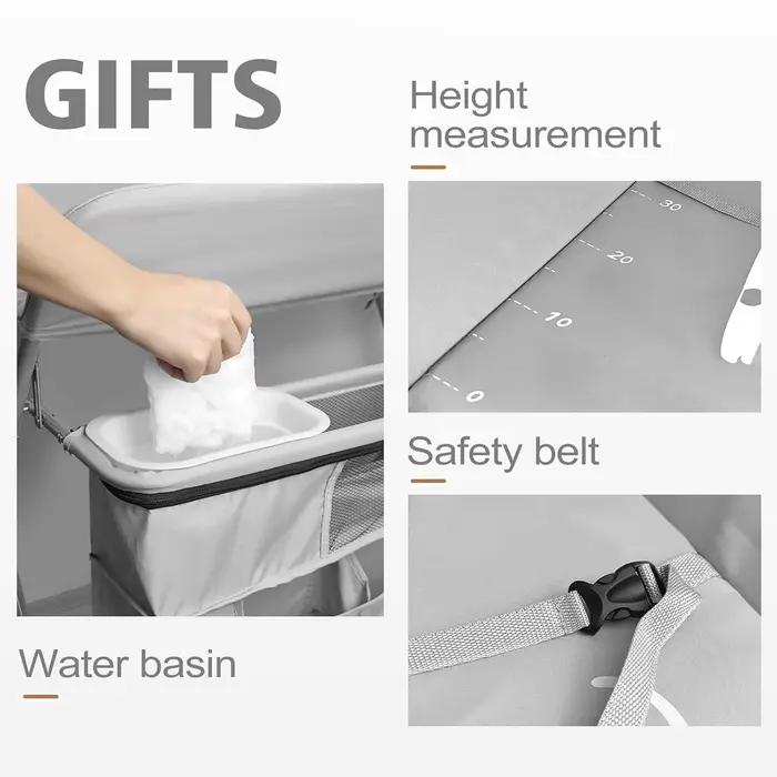 Table à langer multifonctionnelle en acier avec rangement pliable pour soins de bébé 0-1 an occasions spéciales
