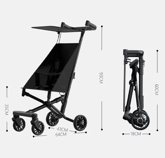 Poussette bébé pliable en un clic