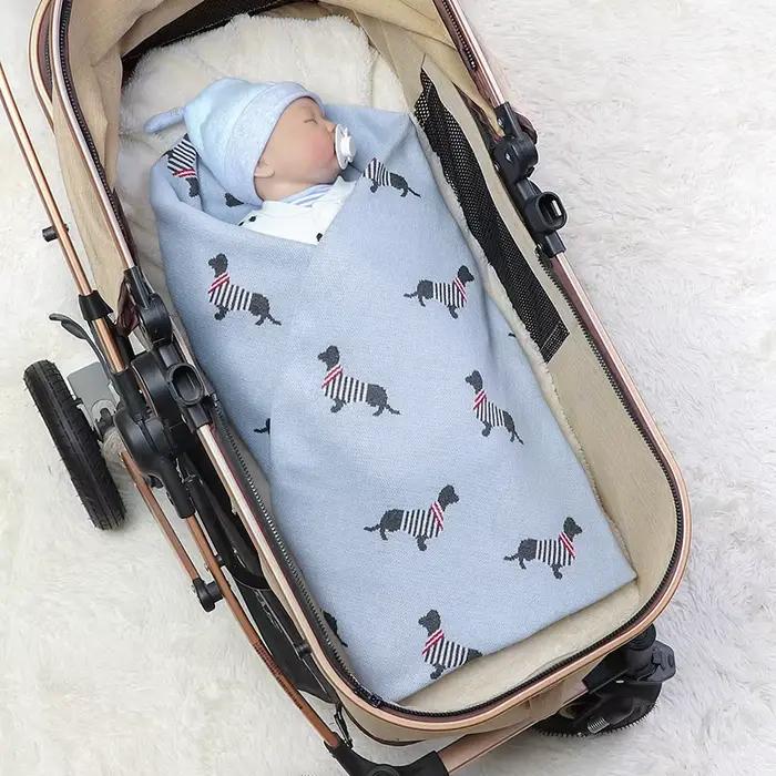 Couverture tricotée en coton super douce pour nouveau-né
