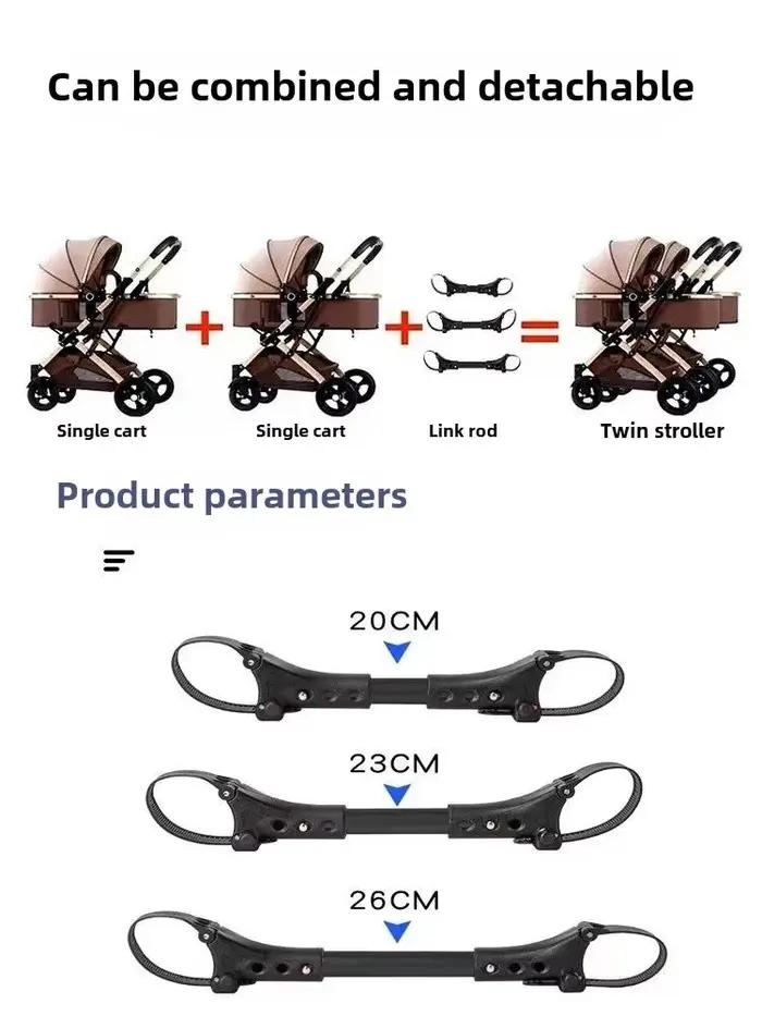 Nouvelle poussette double 3-en-1 acier inoxydable pour jumeaux avec vue haute positionnement horizontal pliable pour bébés 0-6 mois 6-12 mois 1-3 ans