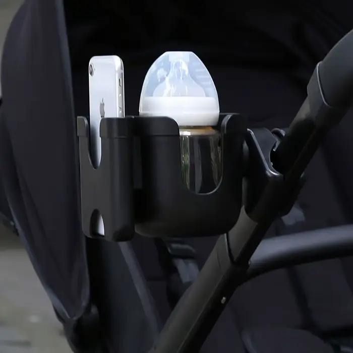 Support de gobelet et de téléphone pour poussette antidérapant matériau plastique pour sorties avec bébé