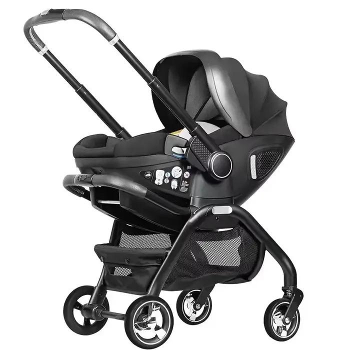 Poussette 3 en 1 Luxe pour Nouveau-Né et Enfant Adaptée aux Bébés de 0 à 12 Mois Polyvalente et Sécurisée