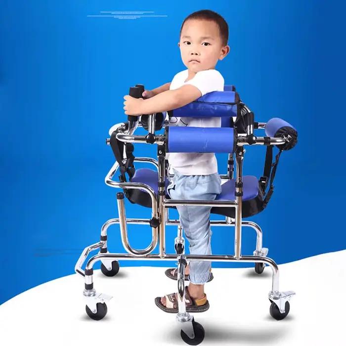 Déambulateur vertical roulant à hauteur réglable avec siège et freins pour patients handicapés hémiplégie aide à la marche pour personnes ayant besoin de soutien lors de déplacements quotidiens