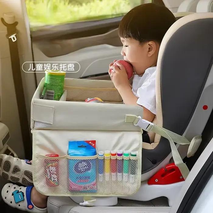 Plateau de siège de voiture pour enfants pliable, plusieurs poches, Table de voiture étanche, plateau de voyage Portable pour enfants, rangement adapté pour manger et apprendre
