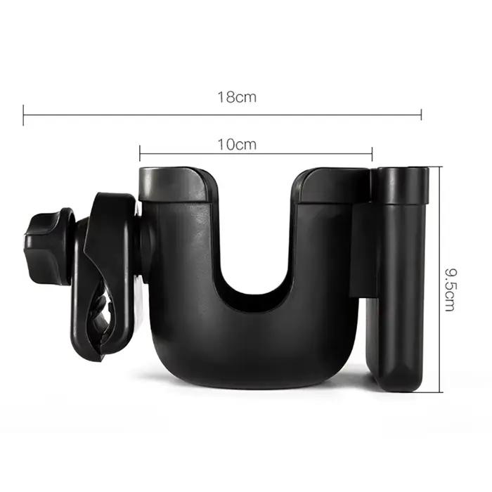 Support de gobelet et de téléphone pour poussette antidérapant matériau plastique pour sorties avec bébé