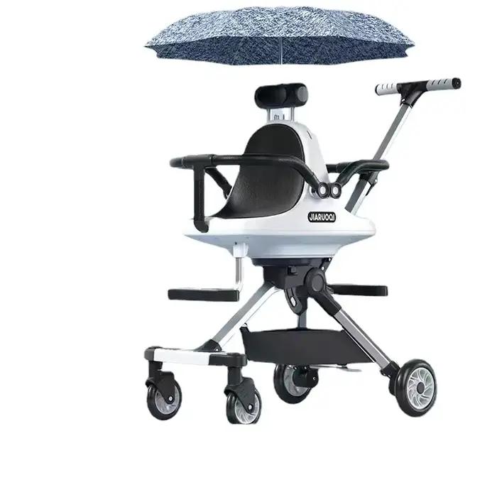 Poussette double pliable et portable pour bébé