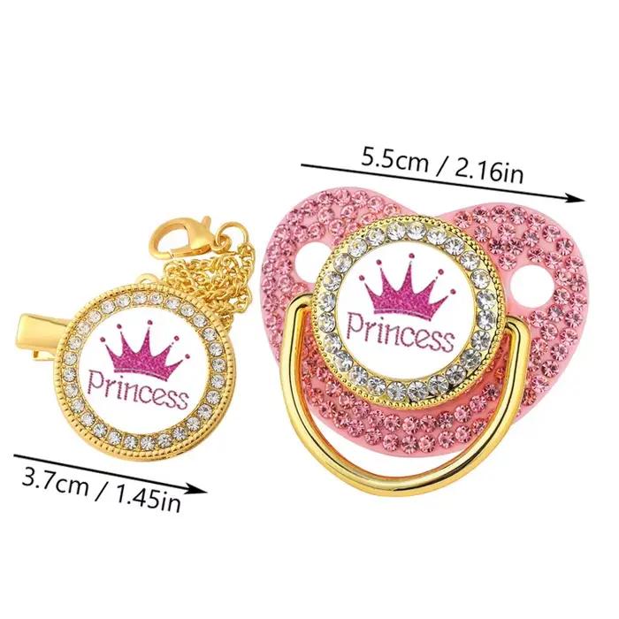 Couronne nouveau-né attache-sucette chaîne bébé factice Silicone sans BPA enfant en bas âge anneau d