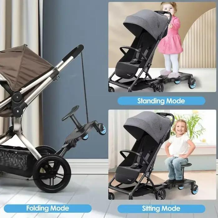 Adaptateur universel de planche de marche pour poussettes, avec siège, jogging pour deuxième enfant,