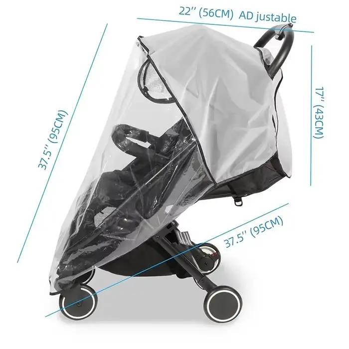 Juste imperméable et anti-pluie pour poussette de bébé, accessoires de landau, transparente, coupe-v