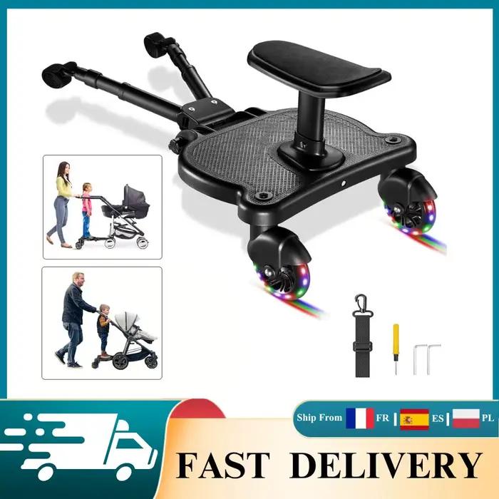 Plateforme universelle pour poussette, réglable pour la position debout et assise, pour tout-petits,