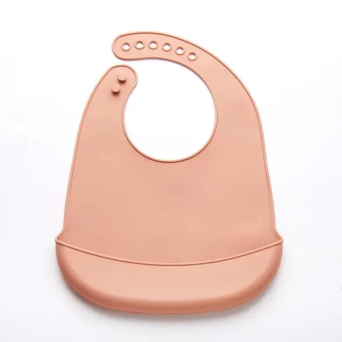 Bavoir bébé réglable imperméable bavoirs bébés doux comestible Silicone nouveau-né salive dégoulinan