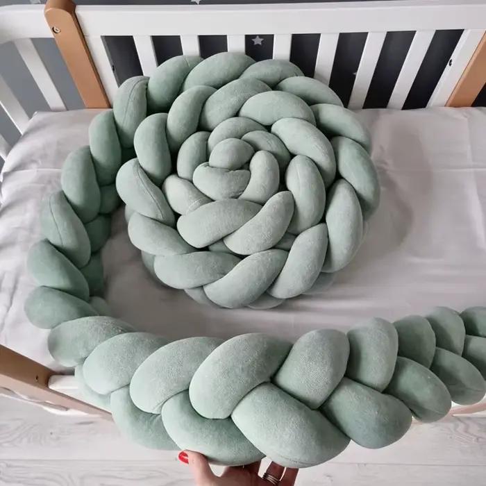 1-4 M bébé lit protecteur infantile berceau oreiller coussin tresse noeud pare-chocs