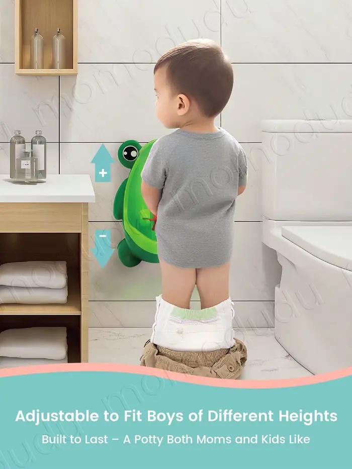 Urinoir d'entraînement à la propreté de grenouille pour garçons avec un jeu de cible amusant