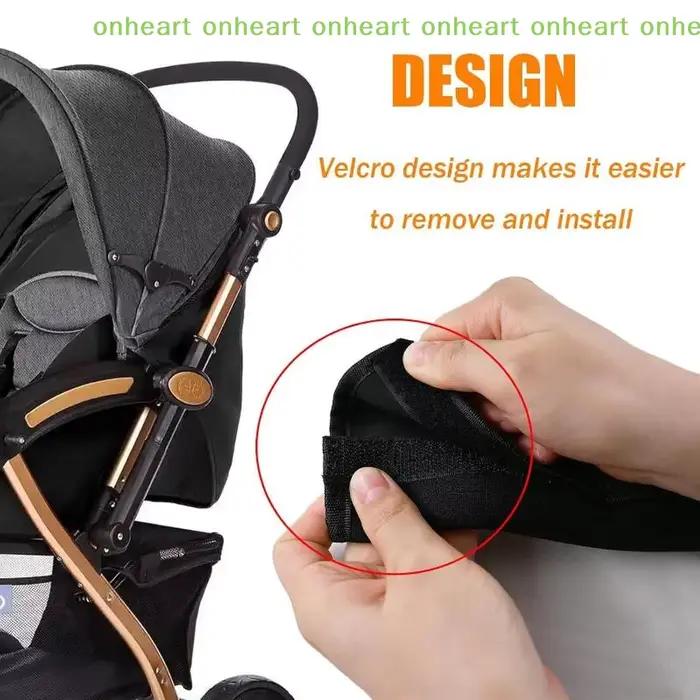 Housse de poignée de poussette chauffe-mains hivernale antidérapante pour bébés 1-2 ans facile à installer et nettoyer pour toutes les marques de poussettes
