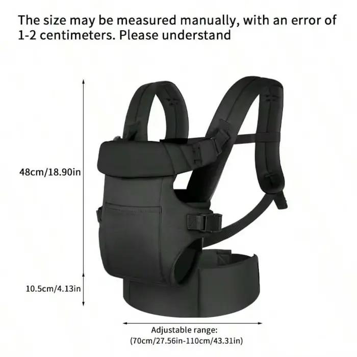 Porte-bébé multifonctionnel gris clair avant et arrière pour bébés de 0-2 ans facile à laver et à utiliser toute lannée
