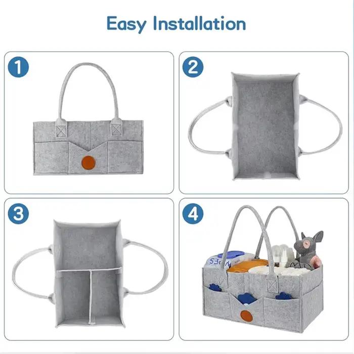 Sac de rangement de couches en feutre pour enfants