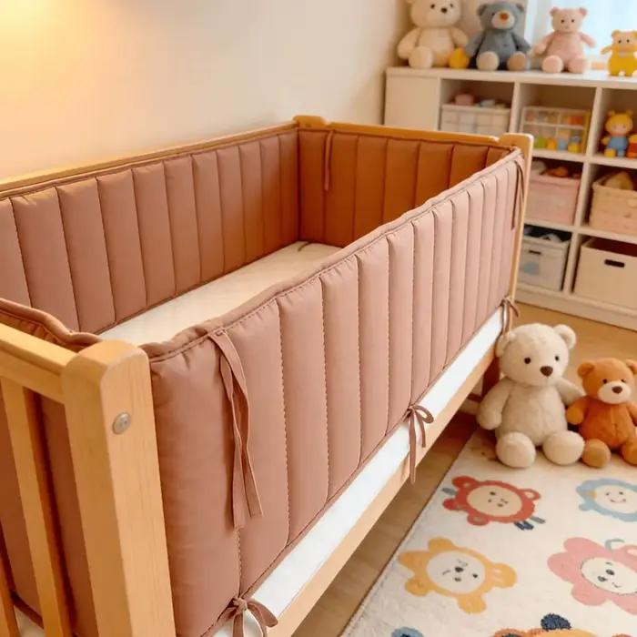 Barrière de protection tressée souple pour lit bébé