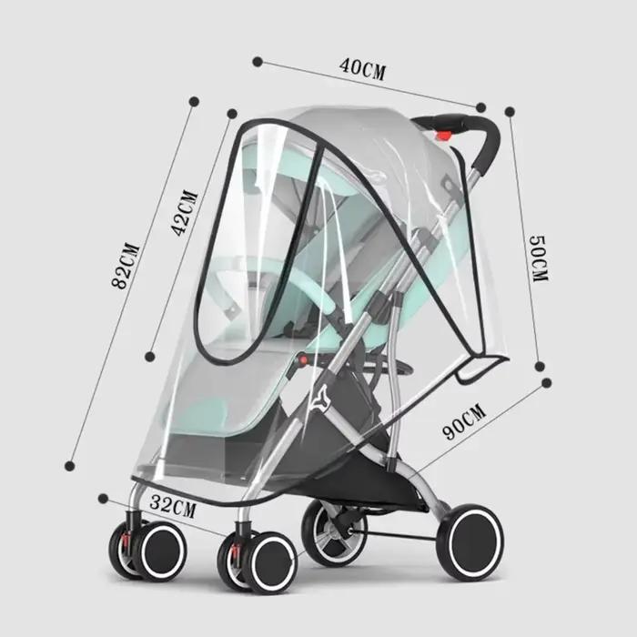 Housse de pluie universelle pour poussette transparente et imperméable avec ouverture à fermeture éclair pour protection contre la pluie et le vent occasions spéciales et quotidiennes