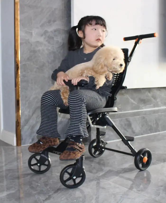 Poussette pliable pour enfants de 1 à 12 ans chariot de voyage portable largeur idéale trapézoïdale conception confort visuel hauteur de siège ajustable double frein matériaux robustes occasions spéciales