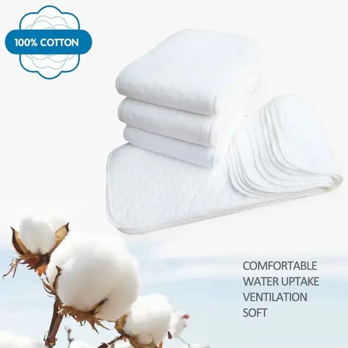 Couches en coton lavables réutilisables pour bébé de 0 à 1 an design gaufré blanc pour usage quotidien et cadeau母婴用品