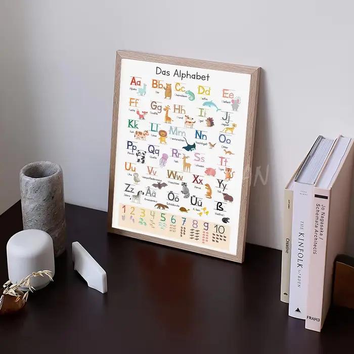 Affiche auto-adhésive en papier imperméable pour pépinière alphabet abc chiffres moderne décoration murale pour enfants chambre de jeu café bar occassions spéciales