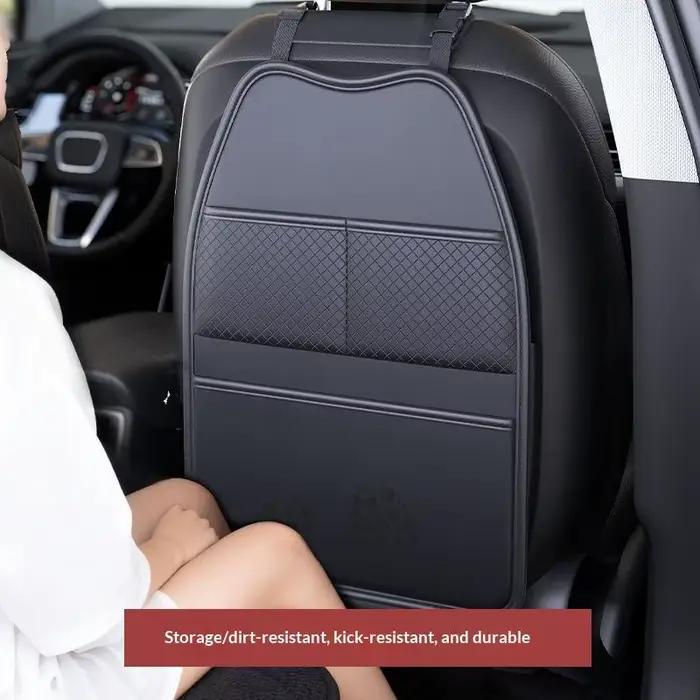 Protection de siège auto en cuir PU pour enfant avec poches pratiques