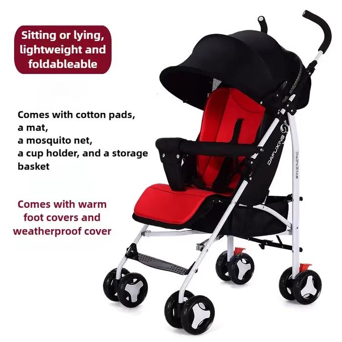 Poussette bébé portable pliable universelle antichoc pour tous les âges et toutes les saisons conforts de transport durable polyvalente pour les promenades et les voyages