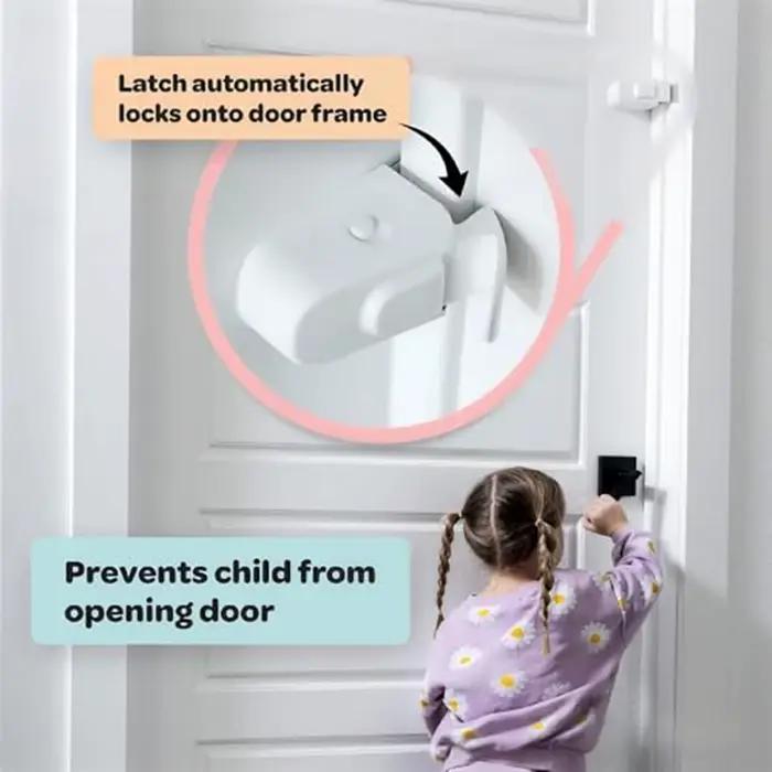 Serrure de porte de sécurité pour enfants facile à installer protection anti-pincement porte chambre salle de bain bureau placard garde-manger bronze noir-blanc