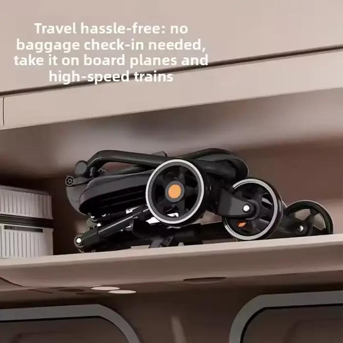 Poussette pliable pour enfants de 1 à 12 ans chariot de voyage portable largeur idéale trapézoïdale conception confort visuel hauteur de siège ajustable double frein matériaux robustes occasions spéciales