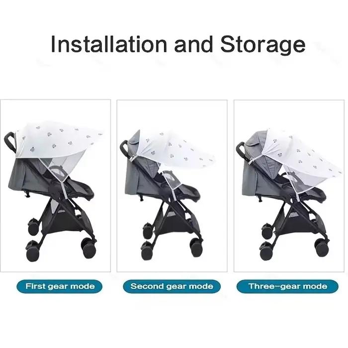 Pare-soleil extensible pour poussette en tissu coton résistant aux UV ajustable et léger pour bébé occasions quotidiennes et spéciales