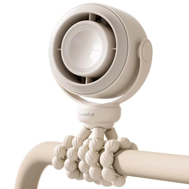 Ventilateur portable pour poussette avec écran LED, ventilateur anti-pincement pour bébé, mini venti